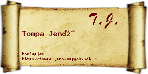 Tompa Jenő névjegykártya